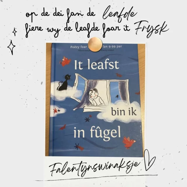 ❤️ Falentynswinaksje ❤️

'Op de dei fan de leafde, fiere wy de leafde foar it Frysk!'

Fiersto dit mei ús mei? 
Like en diel dit berjocht dan gau, dan makkest kâns op dit prachtige boek fol mei leafdefolle, grappige en moaie Fryske gedichten. Ferjitst ús net te taggen?

Tag ek foaral dy persoan dy'tsto wat ekstra leafde (foar it Frysk) gunst. Freed meitsje wy de winner bekend. 🥰

#leafde #liefde #valentijn #valentijnsdag #falentyn #falentynsdei #winactie #winnen #likedeelwin #frysk #fryskejuf #defryskejuf #aksje #boek #poezie